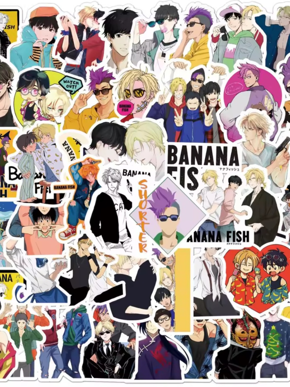 BANANA FISH anime Stickers, pack of 50